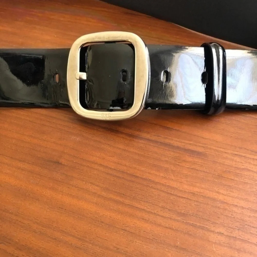 Dolce & Gabbana Mens Blk Patent Leather Belt Sz36